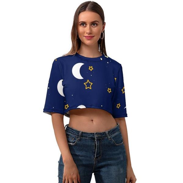 women's t-shirt moon star crop t shirt casual funny women short sleeve graphic o neck polyester tshirt, White
women's t-shirt moon star crop t shirt casual funny women short sleeve graphic o neck polyester tshirt, White