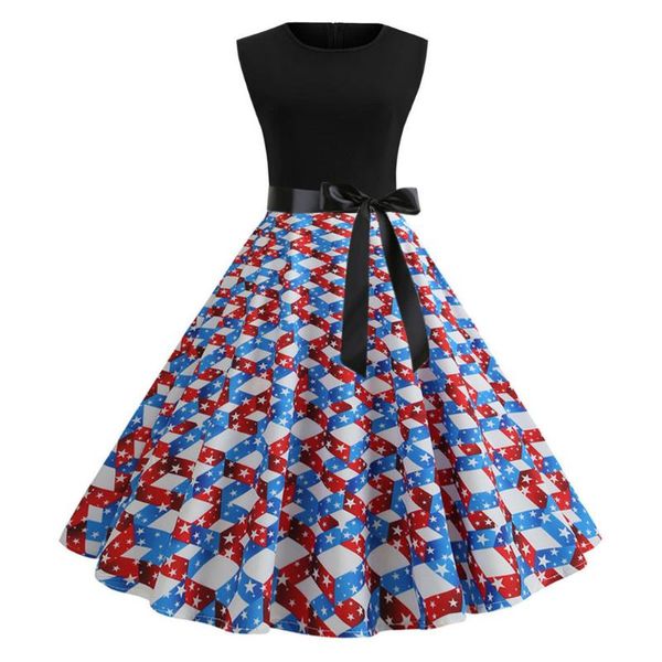summer clothing wear women vintage sleeveless print casual evening party prom bodycon swing dress high elastic waist dresses, Black;gray
summer clothing wear women vintage sleeveless print casual evening party prom bodycon swing dress high elastic waist dresses, Black;gray