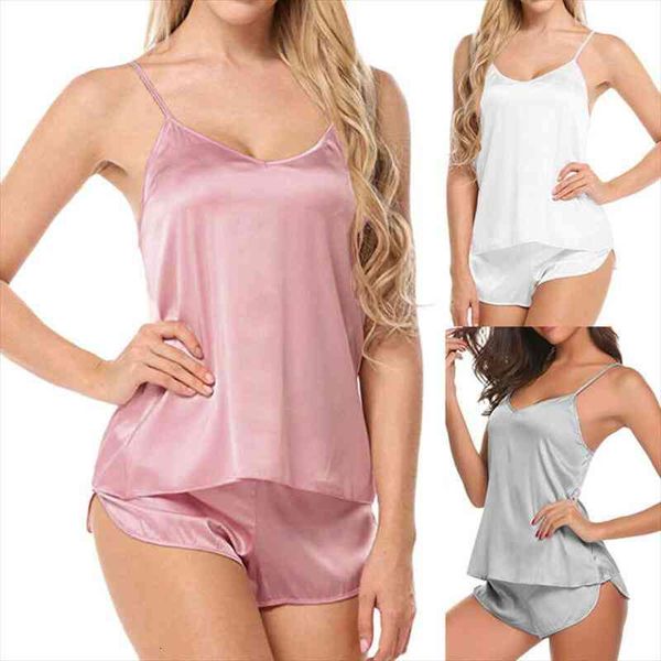 lady simulation silk female pajamas set v-neck camisole sleeveless sleepwear nightwear women soft suit bikini cover up, White;black
lady simulation silk female pajamas set v-neck camisole sleeveless sleepwear nightwear women soft suit bikini cover up, White;black