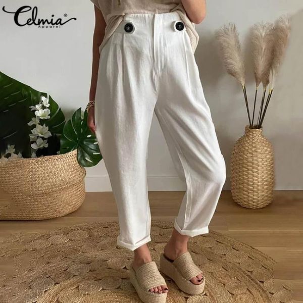 celmia harem linen trousers womens elastic high waist fashion pants zipper solid buttons female pantalon plus size loose women's & capr, Black;white
celmia harem linen trousers womens elastic high waist fashion pants zipper solid buttons female pantalon plus size loose women's & capr, Black;white