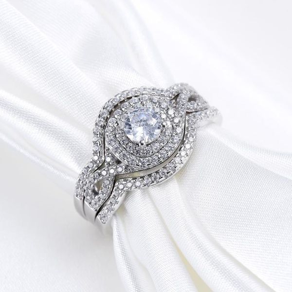 cluster rings mlkenly 3pcs 925 sterling silver wedding for women 2.1ct cz engagement ring set classic jewelry, Golden;silver
cluster rings mlkenly 3pcs 925 sterling silver wedding for women 2.1ct cz engagement ring set classic jewelry, Golden;silver