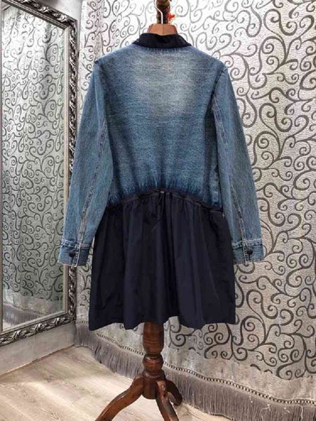 dresses autumn winter fashion denim women pocket pleated patchwork long sleeve casual blue black jeans, Black;gray
dresses autumn winter fashion denim women pocket pleated patchwork long sleeve casual blue black jeans, Black;gray