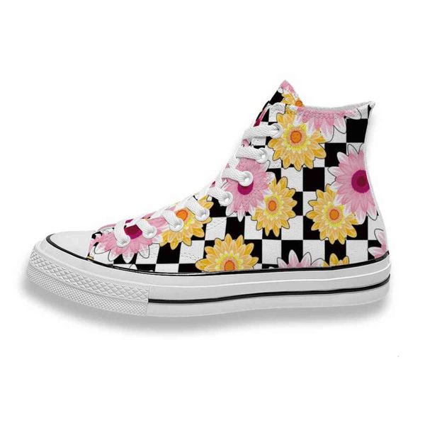 custom printed orange pink daisy on black white chessboard sneakers high mens womens running shoes skateboard diy trainers canvas
custom printed orange pink daisy on black white chessboard sneakers high mens womens running shoes skateboard diy trainers canvas