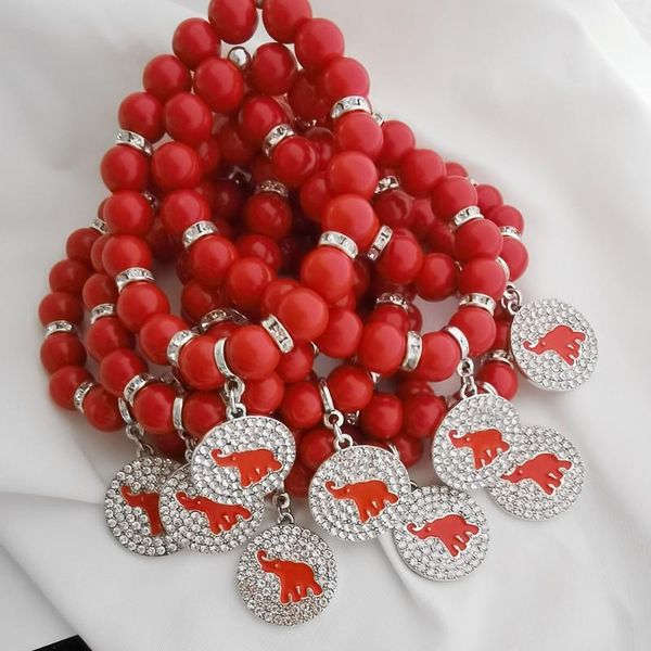 charm bracelets greek sorority red elephant detal elastic rhinestone stone beaded bracelet, Golden;silver
charm bracelets greek sorority red elephant detal elastic rhinestone stone beaded bracelet, Golden;silver