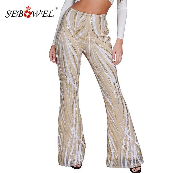 women's pants & capris sebowel 2021 women sequin ladies chic black/apricot high waist with zip kick flare pant casual female long trous, Black;white
women's pants & capris sebowel 2021 women sequin ladies chic black/apricot high waist with zip kick flare pant casual female long trous, Black;white