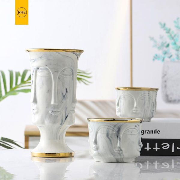 vases rhe nordic face shape designs marble ceramic vase flower pot gold home decoration accessories tools
vases rhe nordic face shape designs marble ceramic vase flower pot gold home decoration accessories tools