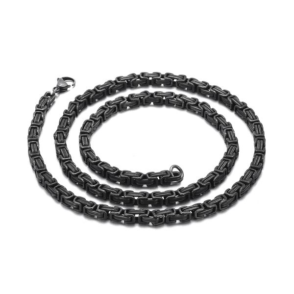 mens vintage black stainless steel king byzantine chain necklace 5mm 28'' 64g weight, Silver
mens vintage black stainless steel king byzantine chain necklace 5mm 28'' 64g weight, Silver