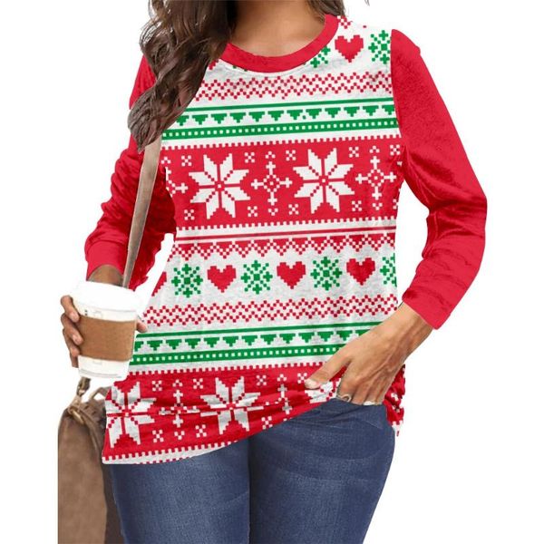 plus size t-shirt red christmas snowflake t shirt women cartoon elk print fashion lady long sleeve casual winter clothes 6xl, Black
plus size t-shirt red christmas snowflake t shirt women cartoon elk print fashion lady long sleeve casual winter clothes 6xl, Black
