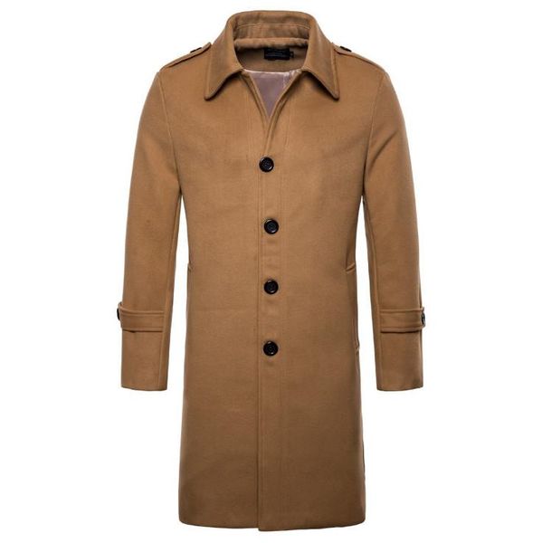 men's wool & blends europe/us size brand woolen coat men fashion long trench england style blend single breasted jacket male overcoats, Black
men's wool & blends europe/us size brand woolen coat men fashion long trench england style blend single breasted jacket male overcoats, Black