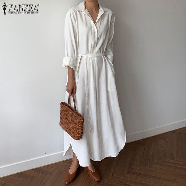 women spring autumn vestidos v-neck full sleeve belted casual split hem dress buttons maxi shirt dresses plus size, Black;gray
women spring autumn vestidos v-neck full sleeve belted casual split hem dress buttons maxi shirt dresses plus size, Black;gray