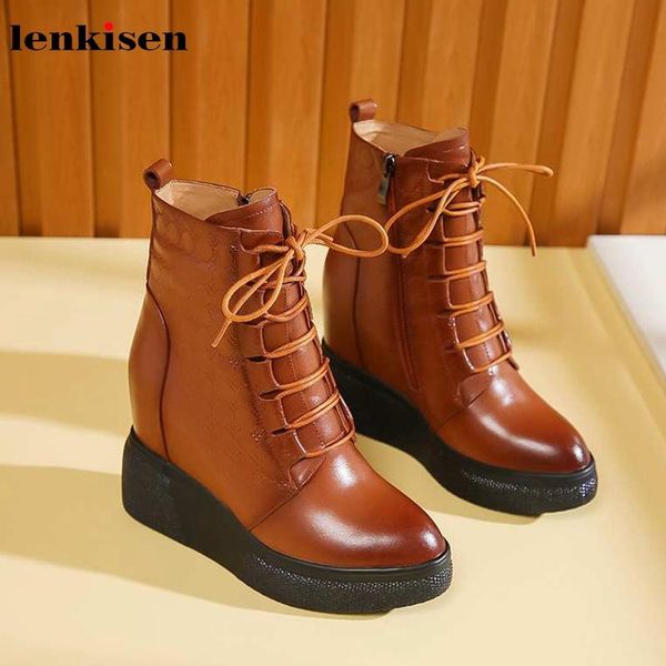 boots lenkisen campus cow leather print height lncreasing side zipper lace up high heels solid winter warm women ankle l08, Black
boots lenkisen campus cow leather print height lncreasing side zipper lace up high heels solid winter warm women ankle l08, Black