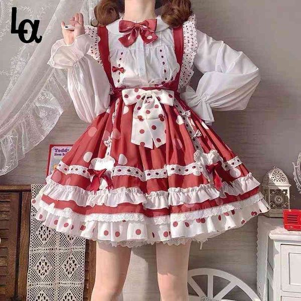 japanese cute gothic lolita strawberry dress set summer sweet girl woman jk uniform harajuku maid sling suit 210519, Black;gray
japanese cute gothic lolita strawberry dress set summer sweet girl woman jk uniform harajuku maid sling suit 210519, Black;gray