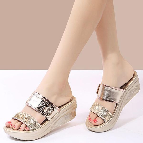 women shoes summer crystal mid heels slippers plus size breathable open toe sandals wedges female mujer sapato feminino, Black
women shoes summer crystal mid heels slippers plus size breathable open toe sandals wedges female mujer sapato feminino, Black