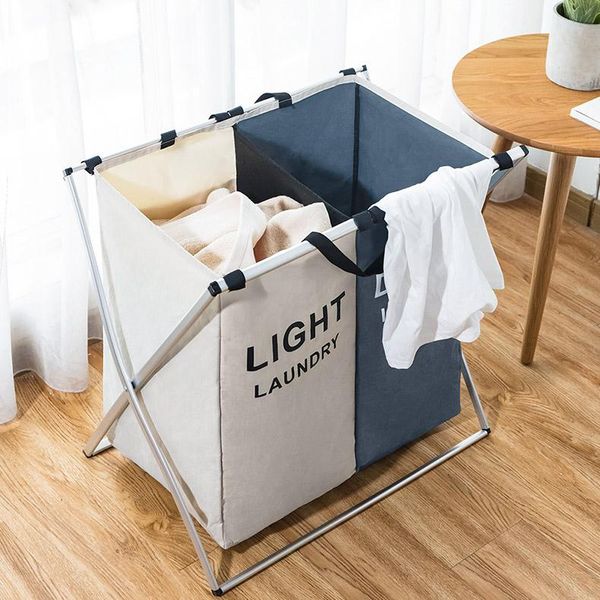 x-shape foldable laundry hamper three grid home basket sorter large hampere storage & organization
x-shape foldable laundry hamper three grid home basket sorter large hampere storage & organization