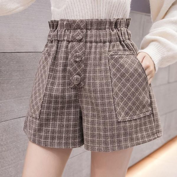 women's pants & capris wool shorts autumn and winter 2021 korean high waist wide leg plaid a-line loose thin boots, Black;white
women's pants & capris wool shorts autumn and winter 2021 korean high waist wide leg plaid a-line loose thin boots, Black;white
