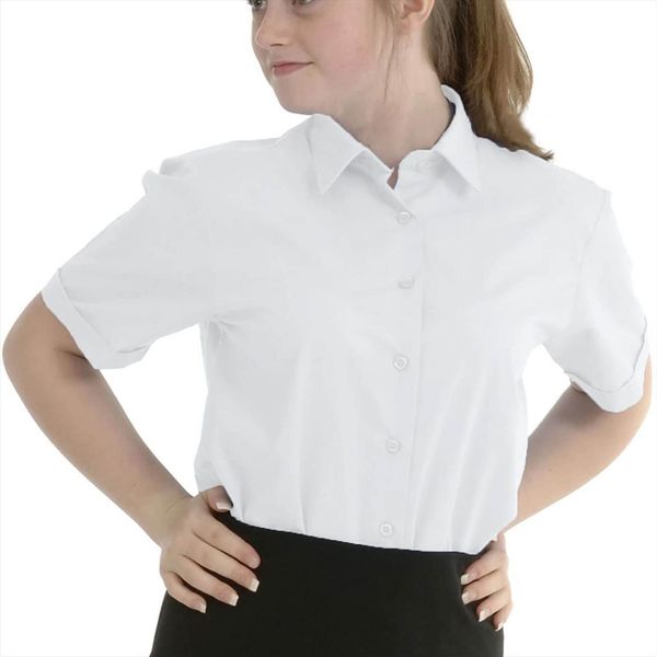girls school blouse shirt short sleeve white sky blue formal for student ages 3 18 children clothes, White;black
girls school blouse shirt short sleeve white sky blue formal for student ages 3 18 children clothes, White;black
