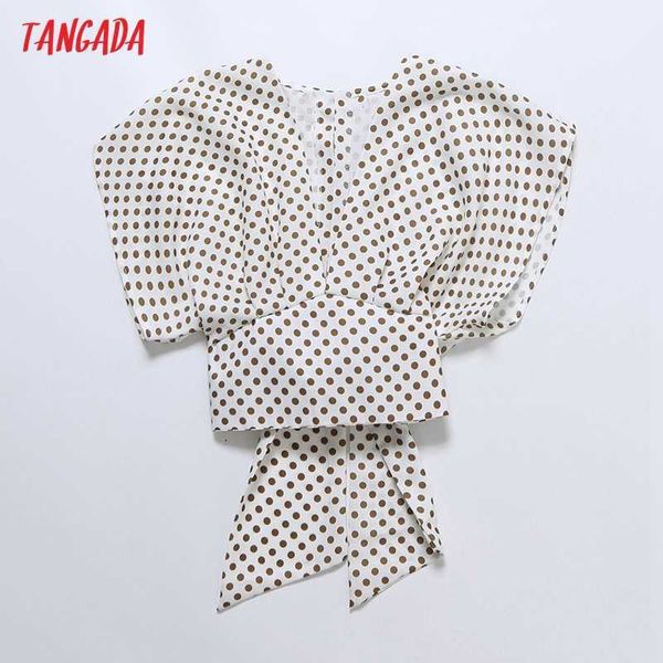 tangada women retro dots print backless bow shirt summer crop blouse chic female 6h97 210609, White
tangada women retro dots print backless bow shirt summer crop blouse chic female 6h97 210609, White