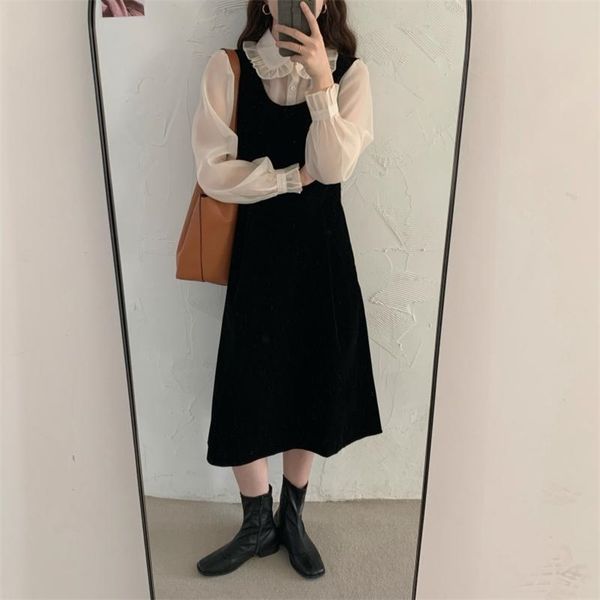 vintage all match streetwear chic girls loose stylish arrival dresses sale women retro mesh sweet vestidos 210525, Black;gray
vintage all match streetwear chic girls loose stylish arrival dresses sale women retro mesh sweet vestidos 210525, Black;gray