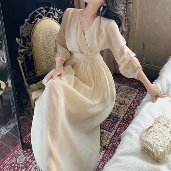 vintage fine waist french female party spring low-cut v sweet dress elegant women's clothes, Black;gray
vintage fine waist french female party spring low-cut v sweet dress elegant women's clothes, Black;gray