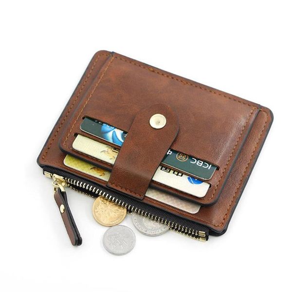 card holders men retro color pu leather id holder thin light bank wallet women multi slot slim case zipper coins purse, Brown;gray
card holders men retro color pu leather id holder thin light bank wallet women multi slot slim case zipper coins purse, Brown;gray