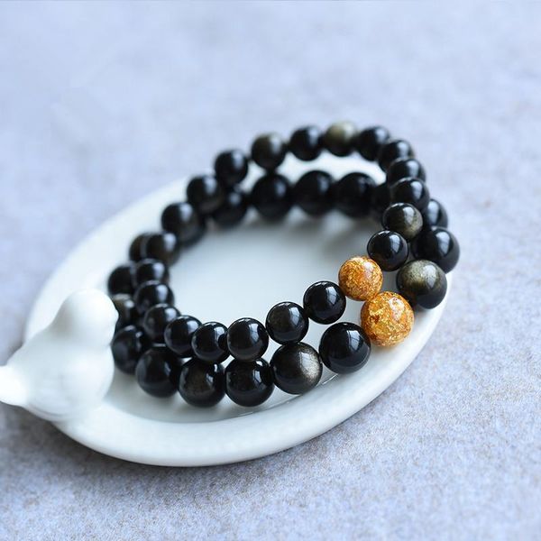 beaded, strands gold obsidian natural stone bracelets vintage charm beads for women men wristband prayer yoga jewelry, Black
beaded, strands gold obsidian natural stone bracelets vintage charm beads for women men wristband prayer yoga jewelry, Black