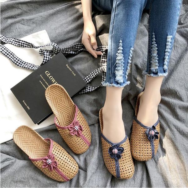 slippers summer home women indoor cane weaving breathable flower round toe thick sole flats ethnic casual ladies shoes family, Black
slippers summer home women indoor cane weaving breathable flower round toe thick sole flats ethnic casual ladies shoes family, Black