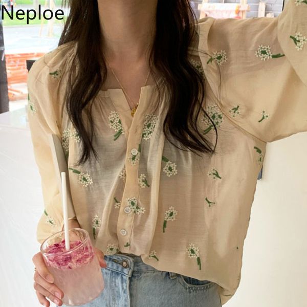 neploe korean fashion shirts women chic embroidery blouses o-neck puff sleeve loose blusas mujer summer thin see through 210422, White
neploe korean fashion shirts women chic embroidery blouses o-neck puff sleeve loose blusas mujer summer thin see through 210422, White