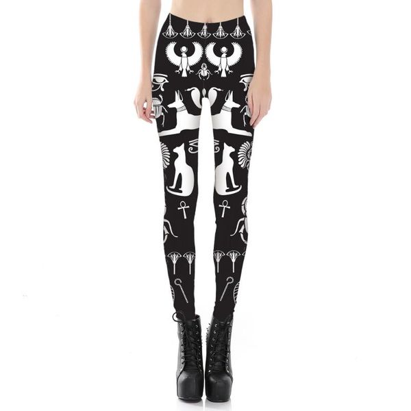 women's leggings 2021 women egyptian b/w paint thematic fitness elastic fiber hiphop party cheerleader rooter workout pants trousers, Black
women's leggings 2021 women egyptian b/w paint thematic fitness elastic fiber hiphop party cheerleader rooter workout pants trousers, Black