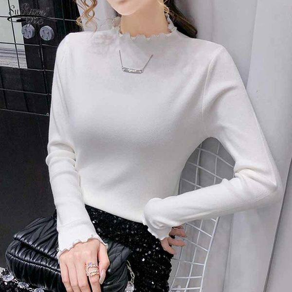 sweet solid long sleeve wave curl half-high neck knitted jumper sweater women autumn pullover bottoming pull femme 11211 210508, White;black
sweet solid long sleeve wave curl half-high neck knitted jumper sweater women autumn pullover bottoming pull femme 11211 210508, White;black