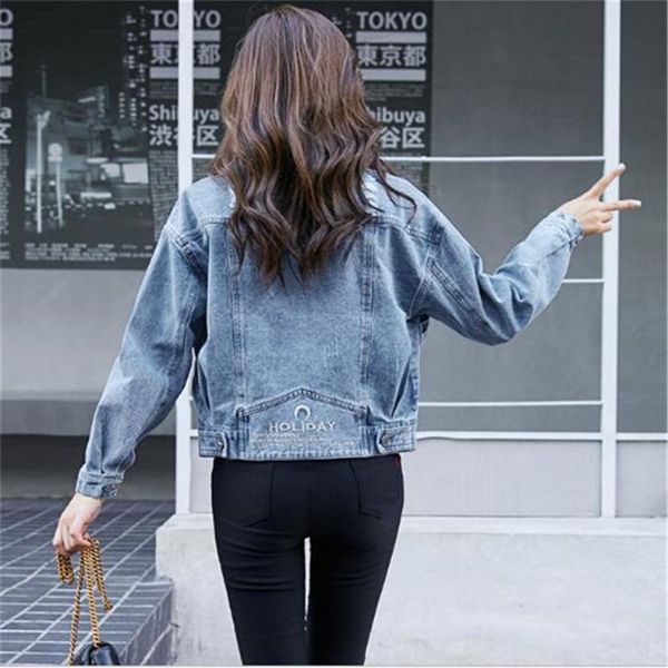 women's jackets 2021 spring autumn clothing ladies short denim jacket coat loose outerwear, Black;brown
women's jackets 2021 spring autumn clothing ladies short denim jacket coat loose outerwear, Black;brown