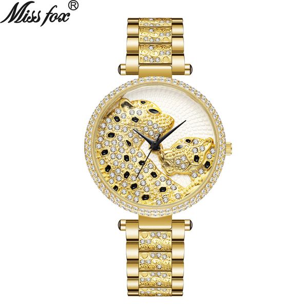 miss fox fashion personality diamond inlaid leopard women's watch exquisite leopard dial quartz watch, Slivery;brown
miss fox fashion personality diamond inlaid leopard women's watch exquisite leopard dial quartz watch, Slivery;brown