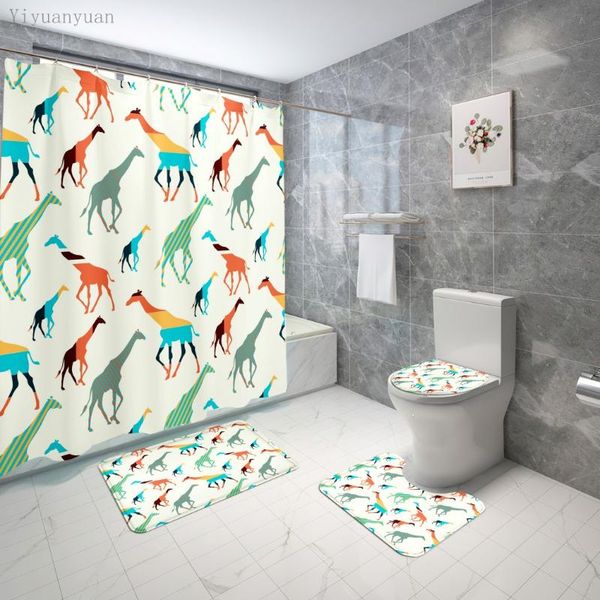 shower curtains cartoon giraffe elephant waterproof bathroom curtain toilet cover bath mat non-slip rug set accessories
shower curtains cartoon giraffe elephant waterproof bathroom curtain toilet cover bath mat non-slip rug set accessories