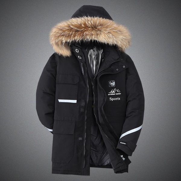men's down & parkas winter 90%white duck jacket -30 degree thick warm parka windbreaker fur collar puffer jackets overcoat wholesale, Black
men's down & parkas winter 90%white duck jacket -30 degree thick warm parka windbreaker fur collar puffer jackets overcoat wholesale, Black