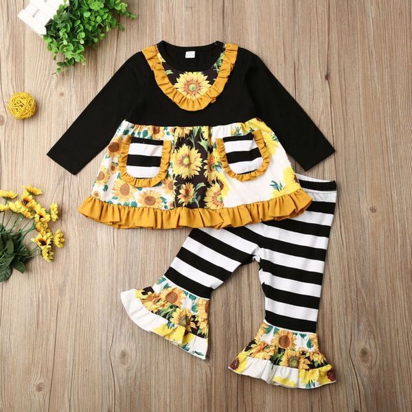 1-6years toddler outfits baby girls clothes set sunflower striped shirt dress for girls set striped long pants kids clothing set, White;black
1-6years toddler outfits baby girls clothes set sunflower striped shirt dress for girls set striped long pants kids clothing set, White;black