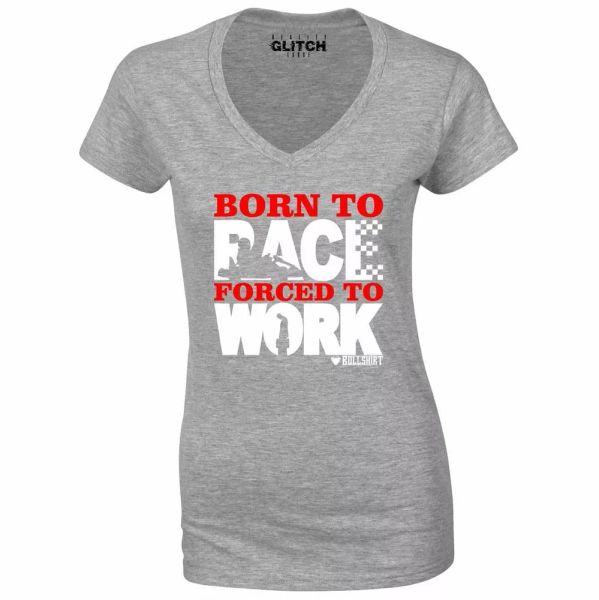 born to race (karting) forced to work v-neck women's t-shirt racing formula 1, White;black
born to race (karting) forced to work v-neck women's t-shirt racing formula 1, White;black