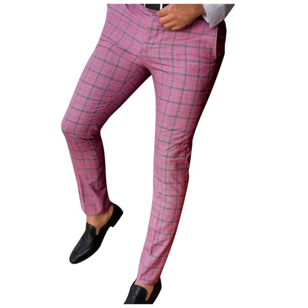mens casual plaid pants skinny pencil pants zipper elastic waist fashion mens clothing classic pants formal trousers, Black
mens casual plaid pants skinny pencil pants zipper elastic waist fashion mens clothing classic pants formal trousers, Black