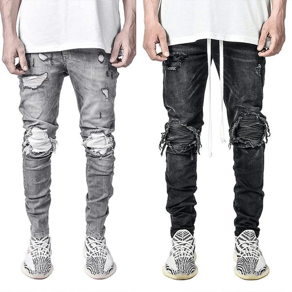 man wash bound ripped jeans slim fit stylish personality close-fitting denim pants pantalettes men autumn jogging pencil pants, Blue
man wash bound ripped jeans slim fit stylish personality close-fitting denim pants pantalettes men autumn jogging pencil pants, Blue