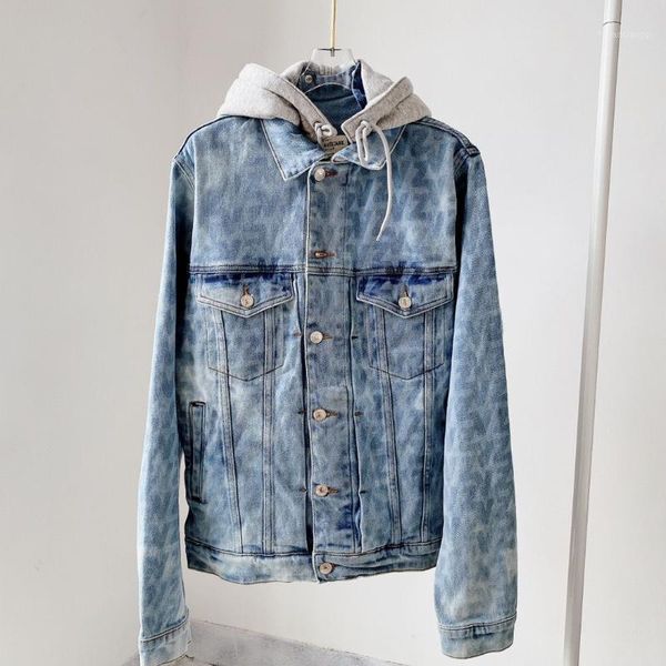 women's jackets 2021 autumn woman washed denim blue hooded jacket chest pockets long sleeves letters print, Black;brown
women's jackets 2021 autumn woman washed denim blue hooded jacket chest pockets long sleeves letters print, Black;brown