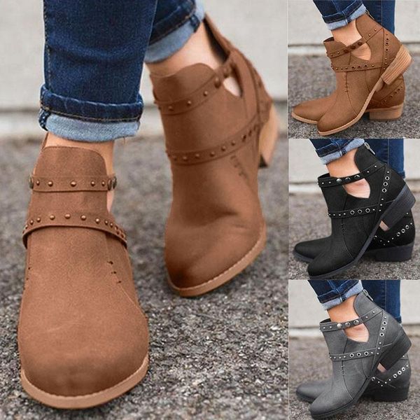 dress shoes 2021 elegant women suqare heels zipper rivets short boot solid color hollow single plus size 35-43, Black
dress shoes 2021 elegant women suqare heels zipper rivets short boot solid color hollow single plus size 35-43, Black