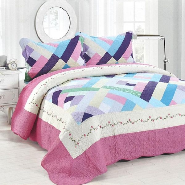 comforters & sets geometric plaid cotton quilt set quilted bedspread pillowcases patchwork duvet blanket bed cover european coverlet 3pcs
comforters & sets geometric plaid cotton quilt set quilted bedspread pillowcases patchwork duvet blanket bed cover european coverlet 3pcs