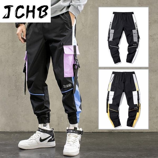men's pants hop hip ribbons cargo men joggers streetwear 2021 fashion elastic waist mens casual trousers sweatpants, Black
men's pants hop hip ribbons cargo men joggers streetwear 2021 fashion elastic waist mens casual trousers sweatpants, Black