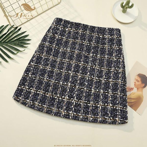 skirts plaid tweed skirt 2021 autumn women fashion chic wild high waist mini short elegant party sp1205, Black
skirts plaid tweed skirt 2021 autumn women fashion chic wild high waist mini short elegant party sp1205, Black