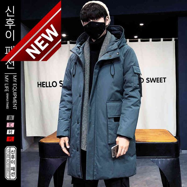 -30 degrees thicken down jackets men's mid-length over the knee korean style slim male hooded casual jacket mens windproof coats, Black
-30 degrees thicken down jackets men's mid-length over the knee korean style slim male hooded casual jacket mens windproof coats, Black