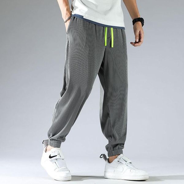 men's pants summer thin ice silk solid color loose large korean fashion street style hougong elastic waist leisure sports, Black
men's pants summer thin ice silk solid color loose large korean fashion street style hougong elastic waist leisure sports, Black