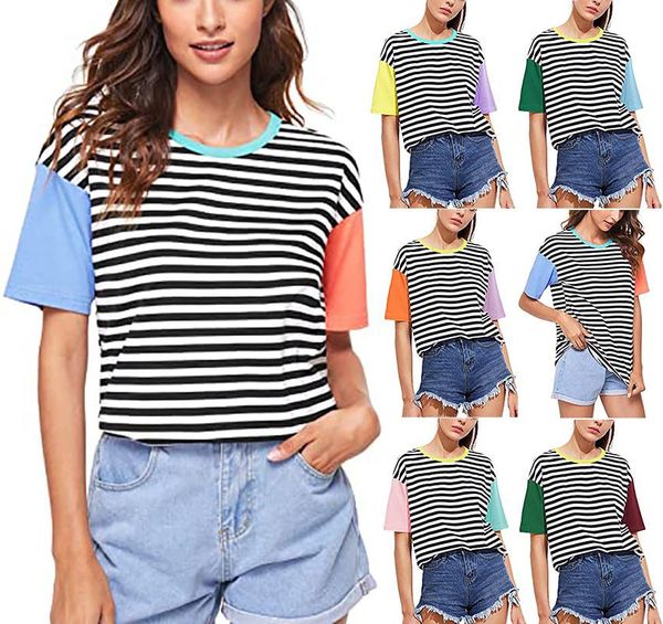 women fashion loose t-shirts short sleeve o-neck female summer striped casual clothing women's t-shirt, White
women fashion loose t-shirts short sleeve o-neck female summer striped casual clothing women's t-shirt, White
