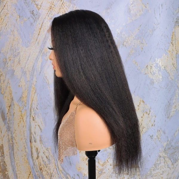 26 inch glueless kinky straight 180 density long yaki lace front wig for black women with baby hair synthetic heat resisitant glueless, Black;brown
26 inch glueless kinky straight 180 density long yaki lace front wig for black women with baby hair synthetic heat resisitant glueless, Black;brown