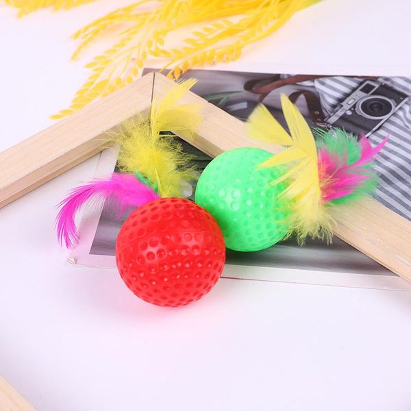 cat toys 1pc funny plastic golf ball with feather toy interactive kitten teaser throwing for dog
cat toys 1pc funny plastic golf ball with feather toy interactive kitten teaser throwing for dog