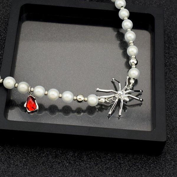 pendant necklaces trendy 2021 red crystal stone fluorescent beads night club pearl spider necklace for women party jewelry, Silver
pendant necklaces trendy 2021 red crystal stone fluorescent beads night club pearl spider necklace for women party jewelry, Silver