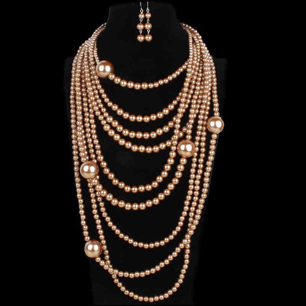 jewelry sets multi layer pearl chain necklace for women bib beads collar nigerian wedding indian accessories amazing african, Black
jewelry sets multi layer pearl chain necklace for women bib beads collar nigerian wedding indian accessories amazing african, Black