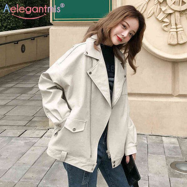 aelegantmis fashion oversized coat women faux leather jacket spring autumn loose biker motorcycle jackets female punk streetwear 211130, Black
aelegantmis fashion oversized coat women faux leather jacket spring autumn loose biker motorcycle jackets female punk streetwear 211130, Black